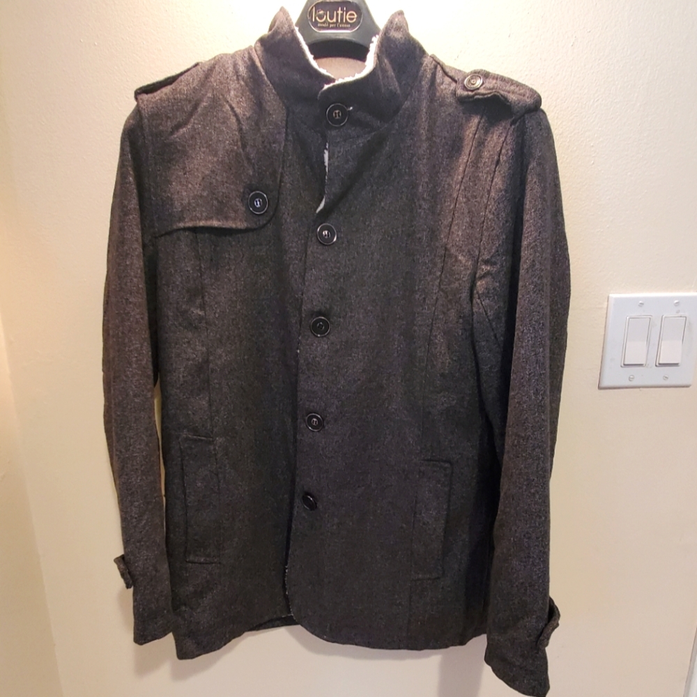 Alpha Wool & Fleece Gray Men's Coat size Large